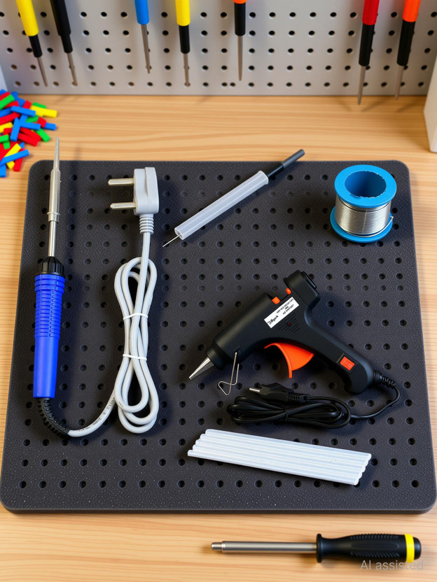 Hillgrove HGCM1346M1 Electric 4in1 Mobile Soldering Machine Glue Gun Combo Kit Set 25 W 25 W Simple(Flat Tip)