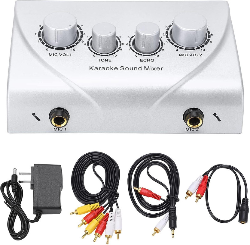 Adiohub Professional Karaoke System, Karaoke Player Compact Stereo Mixer Console Powered Sound Mixer