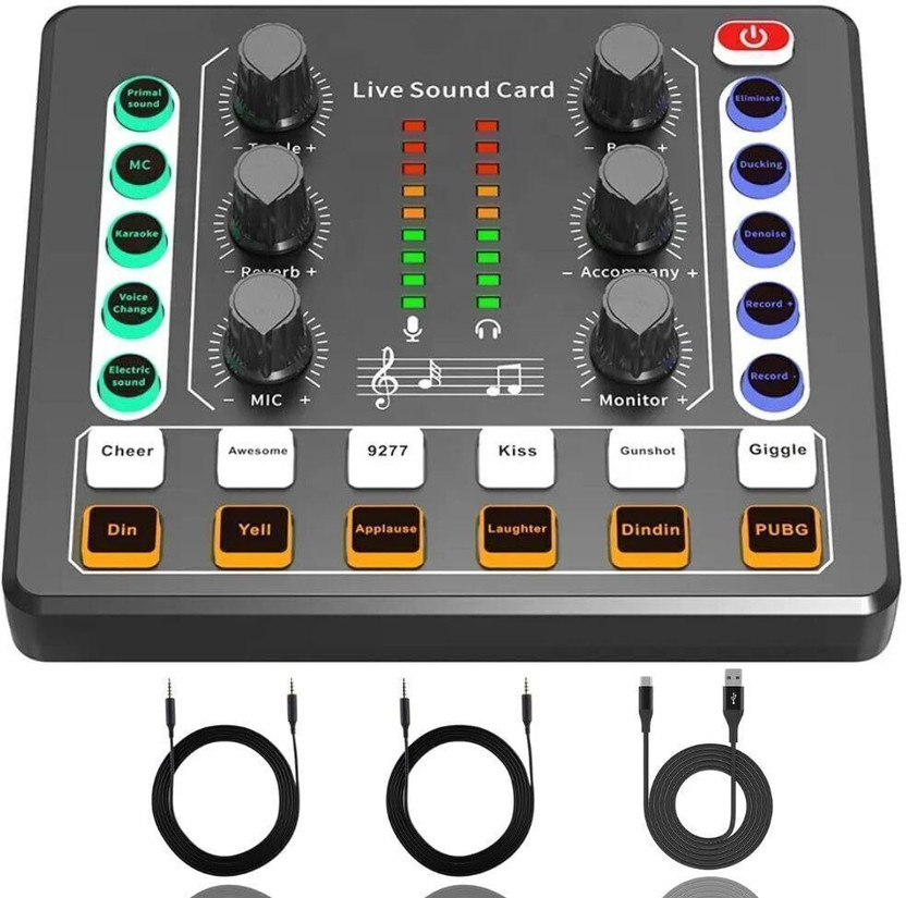 IMAGINEA V9 Sound Mixer | Live Sound Card Voice Changer Effects | Mini Audio Interface Digital Sound Mixer