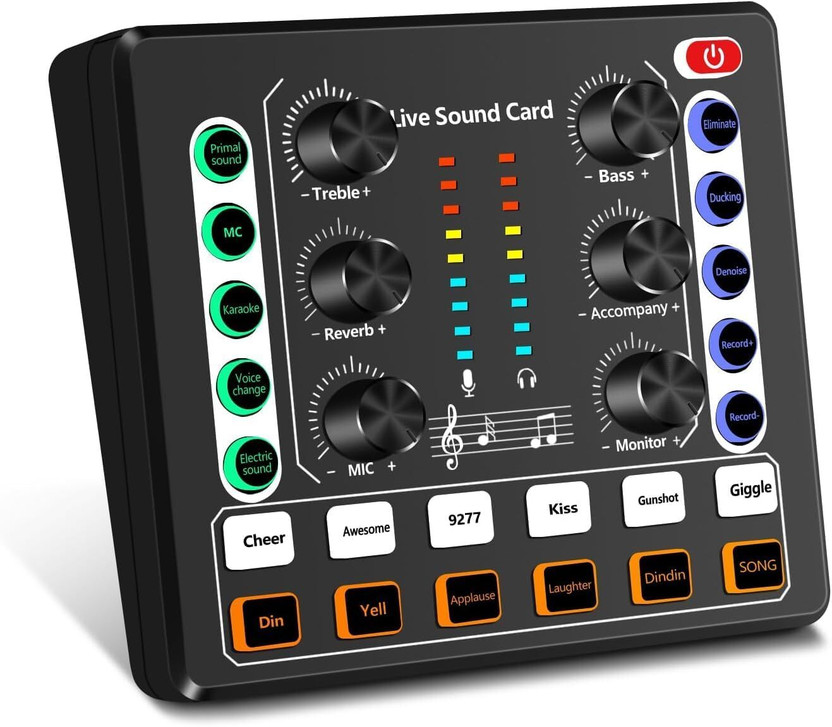 IMAGINEA V9 Sound Mixer Audio Interface for Live Streaming, Singing, Podcast, Gaming Digital Sound Mixer