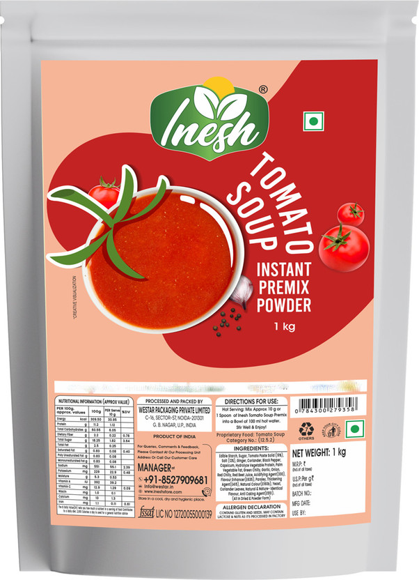 Inesh Tomato Soup Instant Premix Powder Pouch 1 Kg(1 kg)