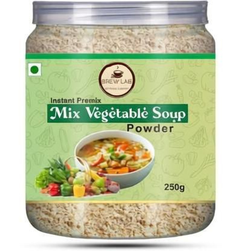 Brew Lab Instant Mix Vegetable Soup Powder | Easy to make | 12-14 Servings | Vending Machine Usable(250 g)