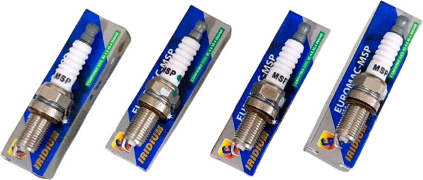 EUROMAC - MSP WAGON R, ALTO, ESTILO, XL6, BREZZA, VITARA, SWIFT, S PRESSO,CIAZ,ERTIGA. S-CROSS,CELERIO,RITZ,ASTAR (K-SERIES ENGINE),BEAT,URBON CRUISER,GLANZA. Iridium Spark Plugs(Pack of 4)