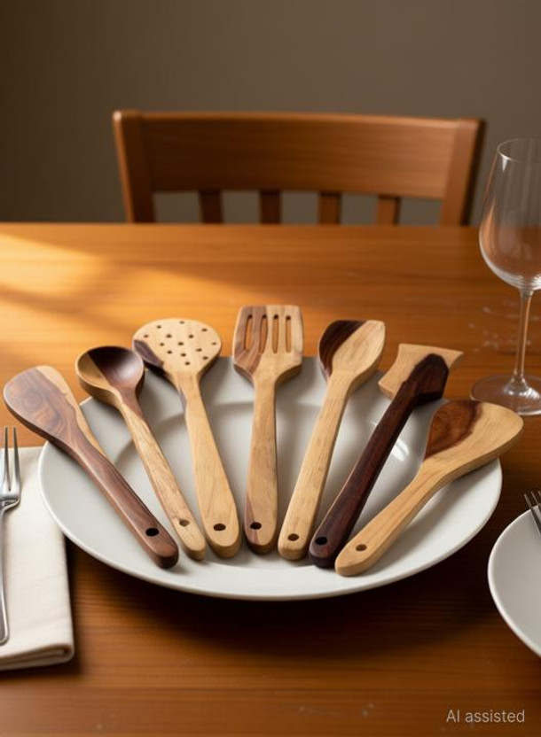SRE 27 Wooden Spatula(Pack of 7)
