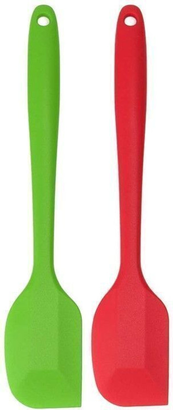 RVENTERPRISES Full Silicone Spatula - Premium Quality Non-Stick Silicone Spatula Cum Scrapper - Perfect for BBQ, Grilling & Baking Rubber Spatula(Pack of 2)