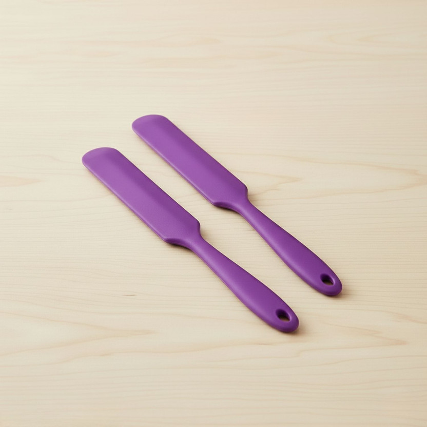Ramkuwar Silicone Jar Spatula Flexible Scraper for Bottle, Mixer Jar & Sauce Containers Non-Stick Spatula(Pack of 2)