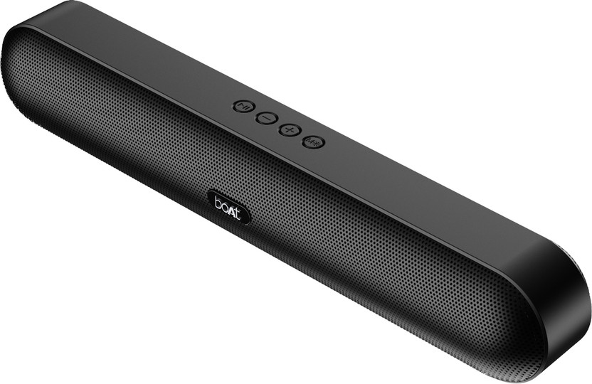 boAt Aavante Bar 480/490, Free Music on JioSaavn, 7H Battery, Dual Full Range Drivers 10 W Bluetooth Speaker(Black, 2.0 Channel)