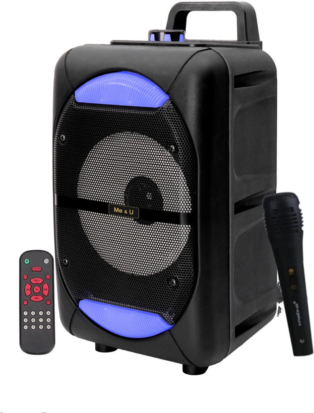 ME&U stone pro6.5 with 8 hours play time Bluetooth RGB LIGHT FM USB AUX wired mic 50 W Bluetooth Home Audio Speaker(Black, Mono Channel)