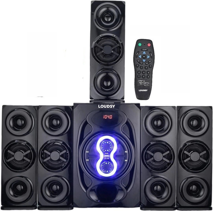 LOUDSY ST powerful Bass Clear Dynamic Quality Sound Home Theater 6 inch woofer 100 W Bluetooth Home Audio Speaker(Black, 5.1 Channel)