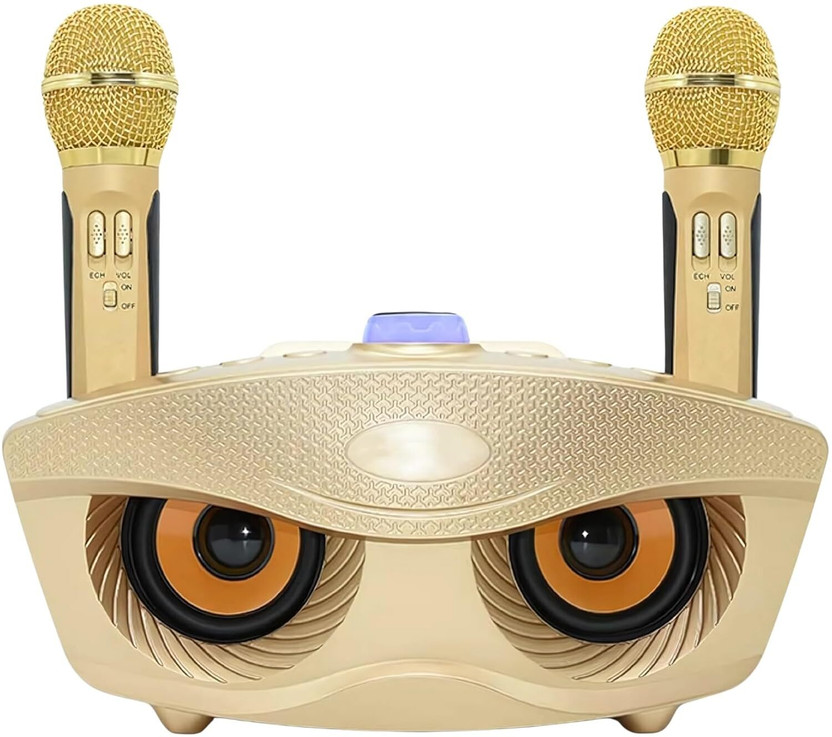 DRUMSTONE Portable Karaoke Machine with 3D Stereo Sound 20 W Bluetooth Home Audio Speaker(Yellow, Stereo Channel)