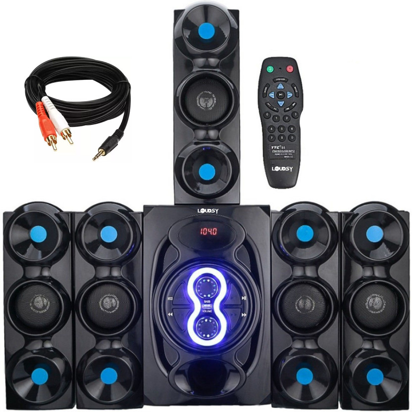 LOUDSY Heavy Output 9500 W LED Light BestIn Built Bluetooth Connectivity/Outdoor/Audio 9500 W Bluetooth Home Audio Speaker(Black, 5.1 Channel)