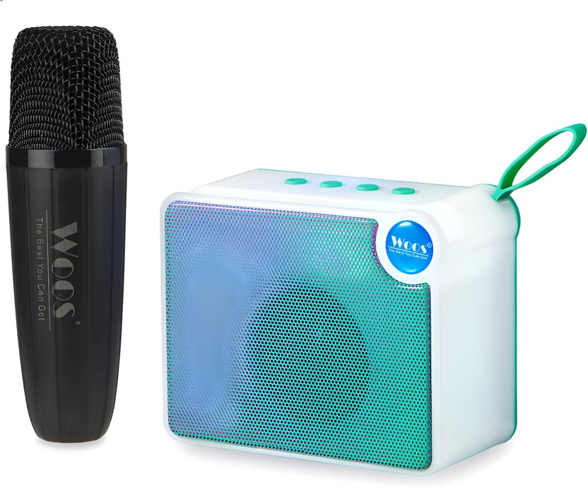 WOOS Mini Karaoke Machine with Wireless Microphones inbuilt flashing light 10 W Bluetooth Home Audio Speaker(Multicolor, 5.2 Channel)