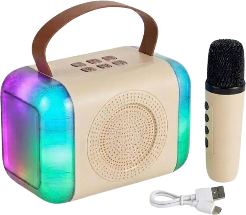 BKS SMART Portable Bluetooth Karaoke Speaker with Mic RGB Lights, Wireless Audio 5 W Bluetooth Home Audio Speaker(Multicolor, Stereo Channel)