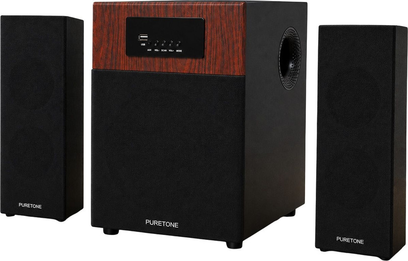 PURETONE Home Theatre System 150 W Bluetooth Home Theatre(Black, Brown, 2.0 Channel)