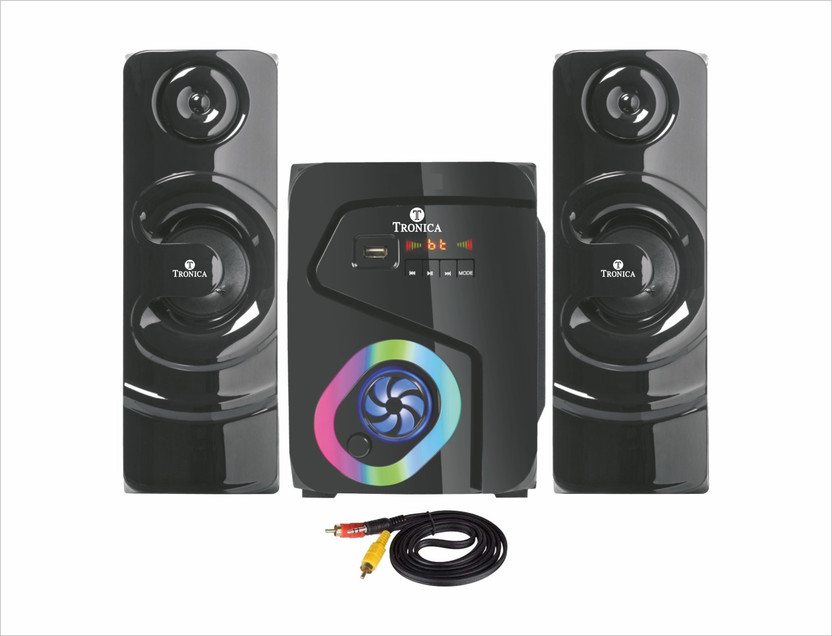 TRONICA BT-222 With FM, Remote Control, Aux-in Port, USB/SD/Smart TV Support 35 W Bluetooth Home Theatre(Black, 2.1 Channel)