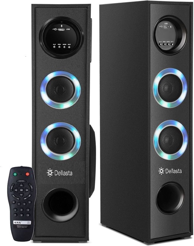 dellasta Vortex Monster DJ High Music Speaker Tower Bass Music System 120 W Bluetooth Home Theatre(Black, 2.1 Channel)