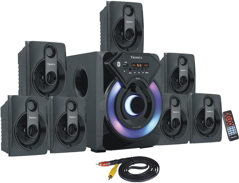 TRONICA cowin Series 7.1 Home Theater System 60w Bluetooth, USB,Vivid Lighting, Remote 60 W Bluetooth Home Theatre(Black, 7.1 Channel)