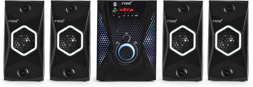 FINE 1404_4.1 Multimedia Home Theatre System with FM/AUX/USB Support & RemoteControl 60 W Bluetooth Home Theatre(Black, 4.1 Channel)