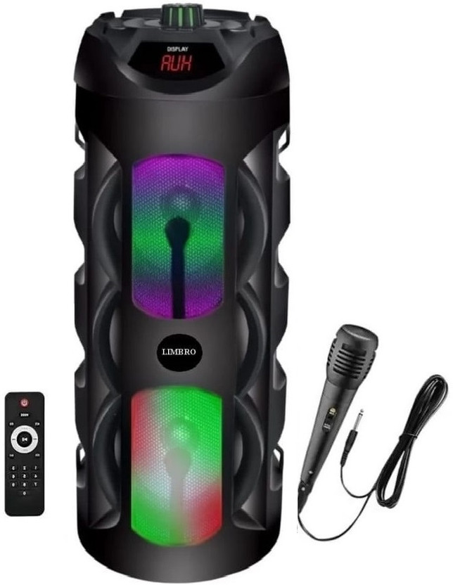 LIMBRO home theatre WITH FM USB AUX BLUETOOTH KARAOKE WIRED MIC RGB LIGHT 50 W Bluetooth Home Theatre(Black, 2.0 Channel)