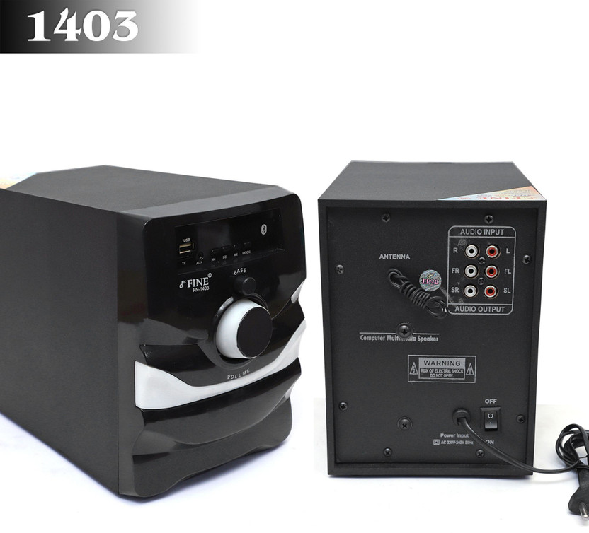 FINE 1403_4.1 Multimedia Home Theatre System with FM/AUX/USB Support & RemoteControl 60 W Bluetooth Home Theatre(Black, 4.1 Channel)