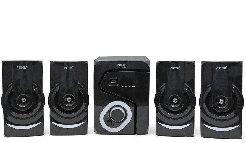 FINE 1402_4.1 Multimedia Home Theatre System with FM/AUX/USB Support & RemoteControl 60 W Bluetooth Home Theatre(Black, 4.1 Channel)