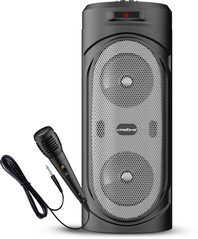 KRISONS SilverStar Double Woofer With Wired Mic 30 W Bluetooth Home Theatre(Grey, 2.0 Channel)