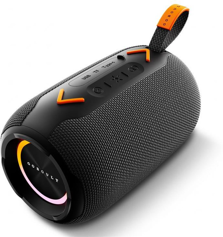 GOBOULT Groove 12W, Dual Dynamic Drivers, RGB LED, TWS Connectivity, Upto 12Hrs Battery 12 W Bluetooth Speaker(Pure Black, Stereo Channel)