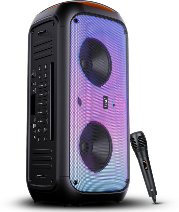 boAt 300 / 320 with Flame LEDs & Up to 6 hrs Playtime 120 W Bluetooth Party Speaker(Premium Black, Mono Channel)