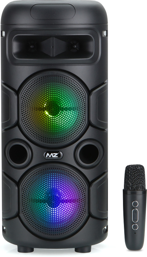 MZ M303 (PORTABLE KARAOKE SPEAKER) Dynamic Sound with Wireless MIC, 1800mAh 16 W Bluetooth Speaker(Black, Stereo Channel)
