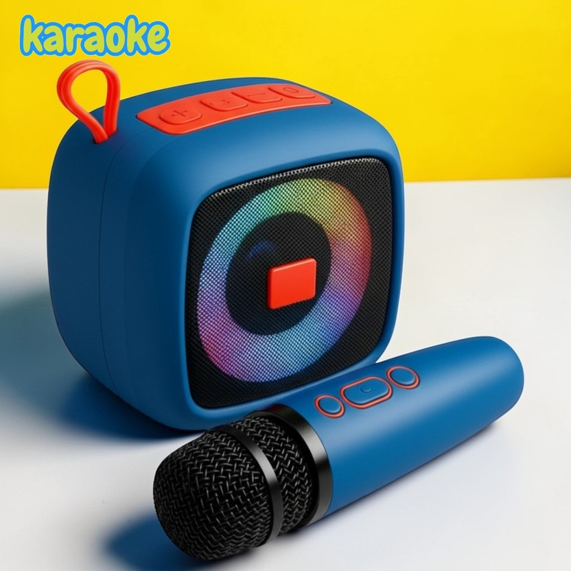 Shamsa X482 Mini Karaoke Machine with Wireless Microphone RGB Party Speaker 10 W Bluetooth Speaker(Multicolor, Mono Channel)