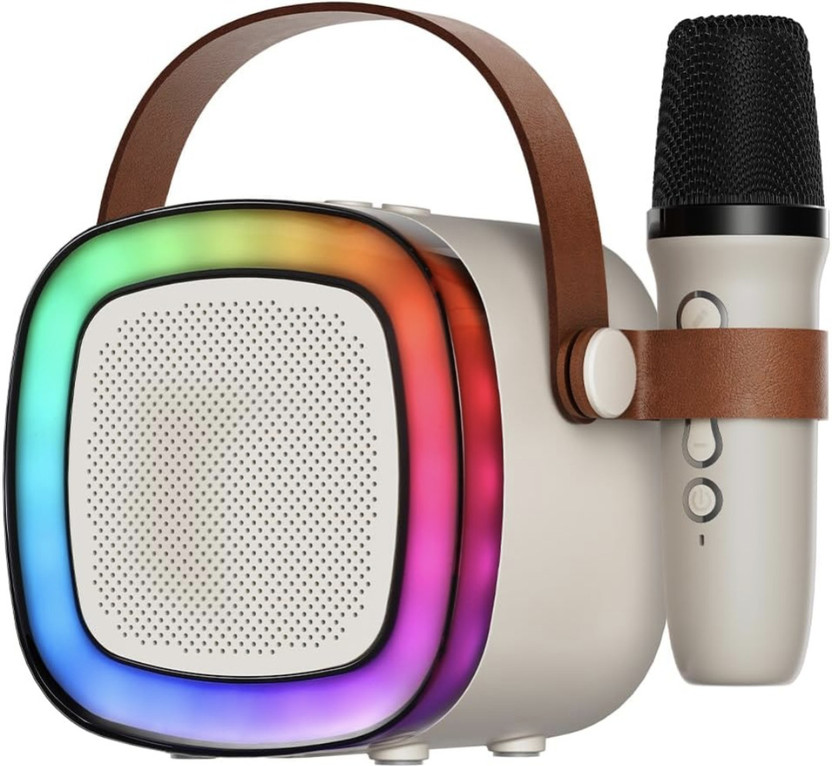 Primate Rechargeable Karaoke Microphone with Bluetooth Speaker & LED Lights 10 W Bluetooth Speaker(Multicolor, 5.1 Channel)
