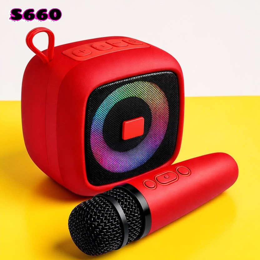 Nilesawar X185 Portable Karaoke Machine Speaker with Mic, LED Lights & Deep Bass 10 W Bluetooth Speaker(Multicolor, Mono Channel)