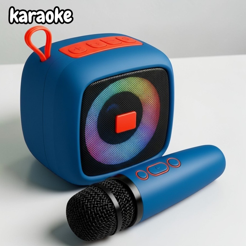 Nilesawar X122 Mini Karaoke Machine with Wireless Microphone RGB Party Speaker 10 W Bluetooth Speaker(Multicolor, Mono Channel)