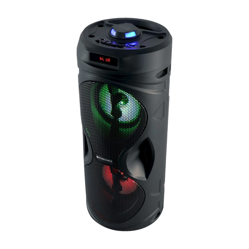 ZEBRONICS County pro 12, Dual Drivers, TWS, Mic Input, BT v5.4, Carry Handle, LED lights 20 W Bluetooth Speaker(Black, Mono Channel)