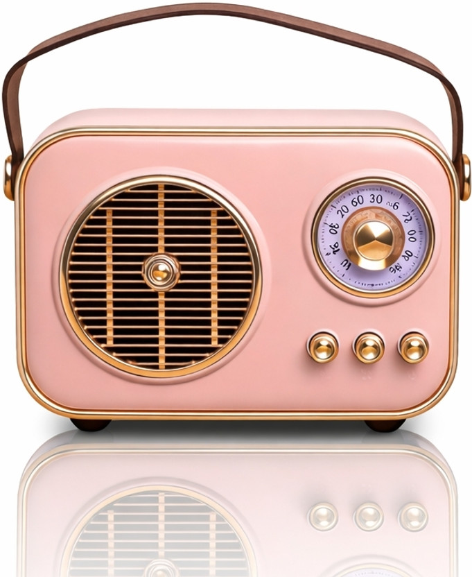 NextFusion Bluetooth FM Radio Speaker 6W | Flame Light, Deep Bass & Portable Boombox 8 W Bluetooth Speaker(Pink, 2.1 Channel)