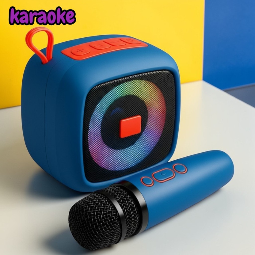 Sagaft X123 Bluetooth Karaoke Speaker with Mic RGB Lights Portable Music System 10 W Bluetooth Speaker(Multicolor, Mono Channel)