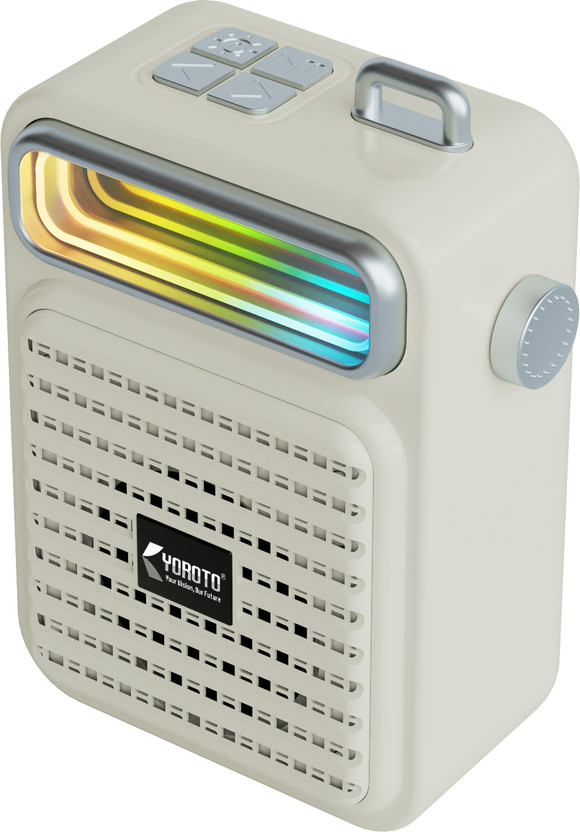 YOROTO Bluetooth Speaker Rich Audio with TWS and FM with TWS,FM Radio 12 W Bluetooth Speaker(Beige, Stereo Channel)