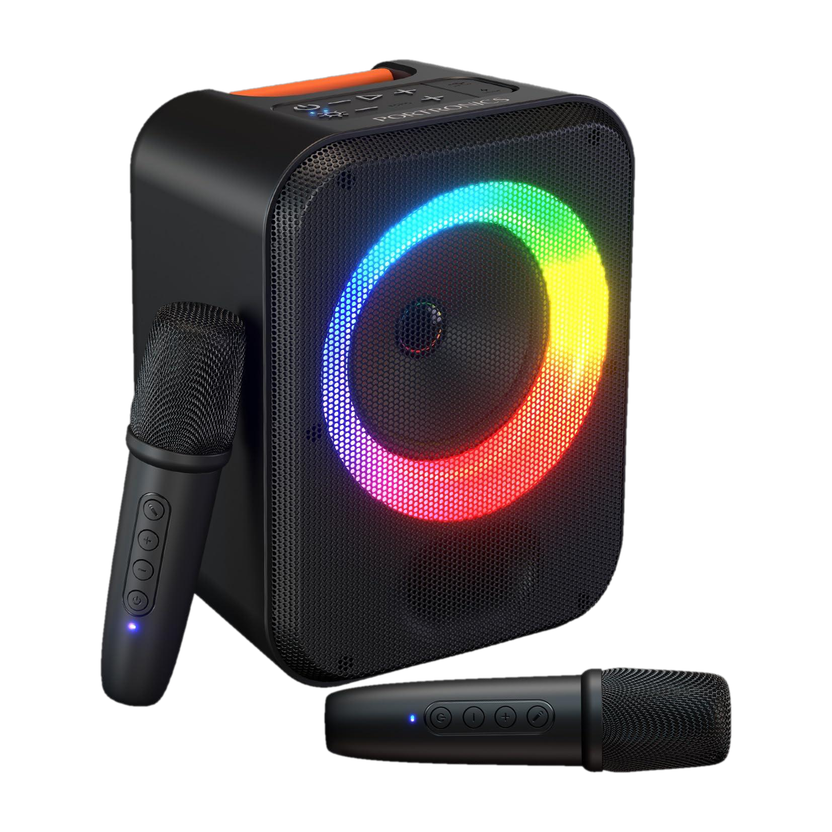Portronics 30W Dash Wireless Bluetooth Portable Speaker,Dual Wireless Karaoke Mic,5 Hrs 30 W Bluetooth Speaker(Black, Mono Channel)