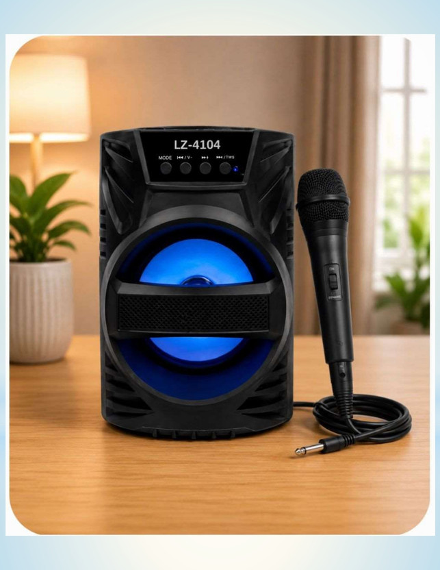 Glatoxi LZ-4104 Portable Bluetooth Party Speaker_98 10 W Bluetooth PA Speaker(Black, Stereo Channel)