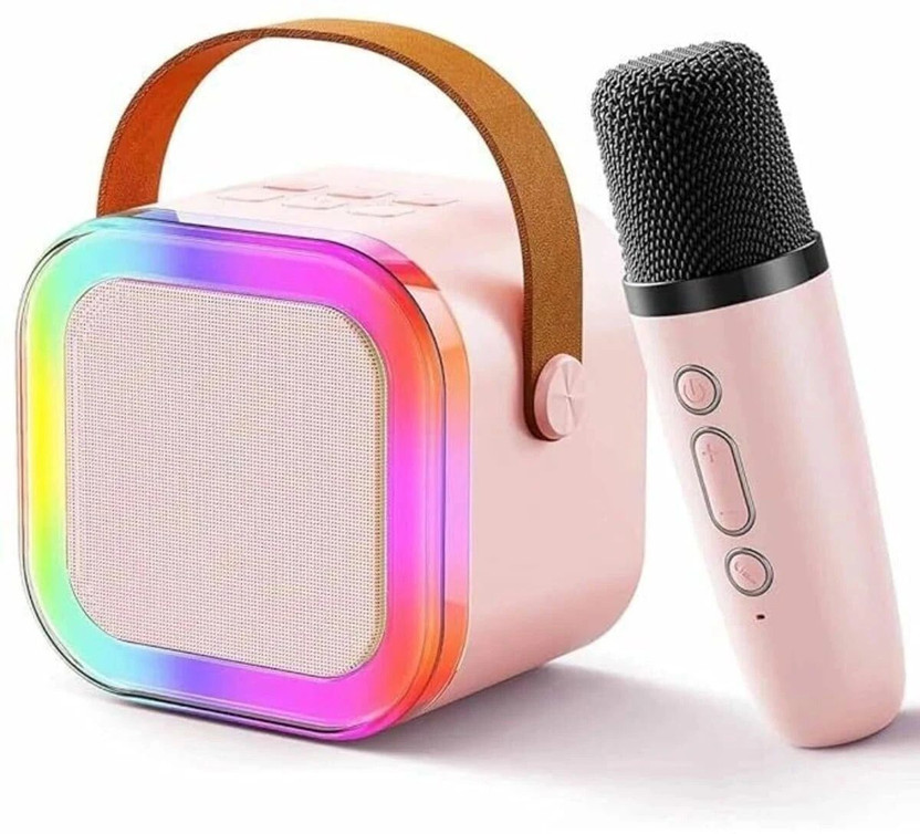 CLUBCLASSY Karaoke Machine for Kids Adults with Wireless Mic Bluetooth Speaker microphone bluetooth microphone for , kids, adult , type c charging(Pink)