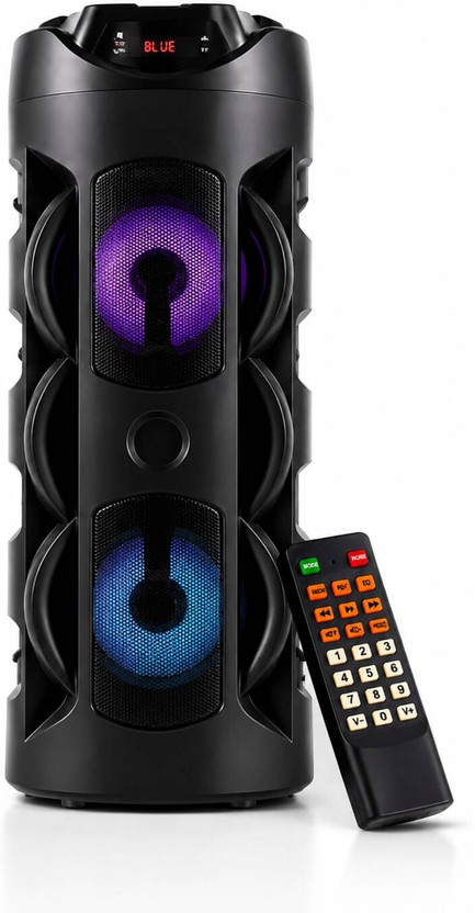 3RY 40W Portable Bluetooth Tower Speaker with Dual Woofer, LED RGB Lights & Remote 40 W Bluetooth Party Speaker(Black, 2.0 Channel)