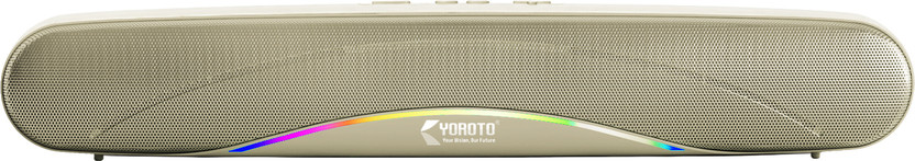 YOROTO Wireless Bluetooth Sound Bar with 20W Powerful Sound, Deep Bass & Stereo Audio 20 W Bluetooth Soundbar(Pearl Beige, Stereo Channel)