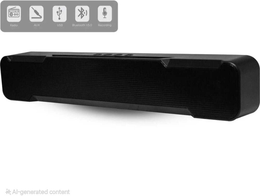 GOOD FUN M51 (PORTABLE HOME TV) 12 upto 10 Hours PlayTime With TWS Function 10 W Bluetooth Soundbar(Black, 5.1 Channel)