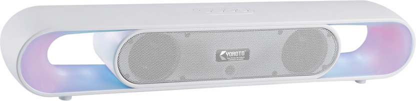 YOROTO Wireless Bluetooth Sound Bar with RGB Lights, Superior Sound, Ultra Rich Bass 20 W Bluetooth Soundbar(White, Stereo Channel)