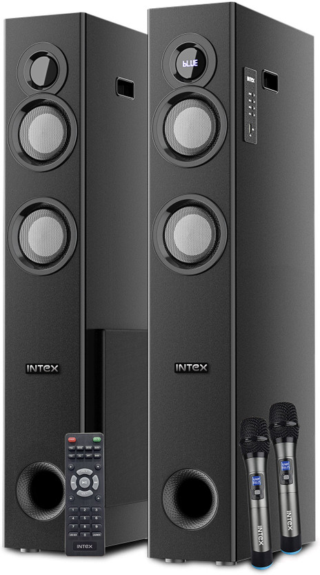 Intex TW-XH 13503 FMUB (Dual) 150 W Bluetooth Tower Speaker(Black, 2.1 Channel)