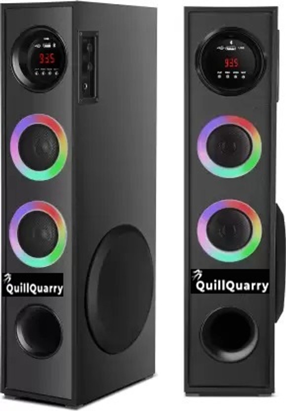 QuillQuarry Q-2423 led speaker high bass sound 140 W Bluetooth Tower Speaker(Black, 5.1 Channel)