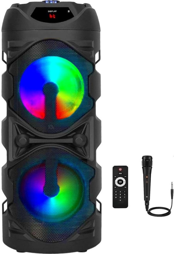 LIMBRO home Theatre TWS Mode FM USB AUX BLUETOOTH KARAOKE WIRED MIC RGB LIGHT 1000 W Bluetooth Tower Speaker(Black, 2.0 Channel)