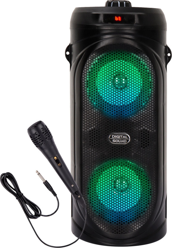 KRISONS TWS 8 hours play time FM USB AUX KARAOKE MIC RGB LIGHT Tower Speaker 40 W Bluetooth Tower Speaker(Black, 2.0 Channel)