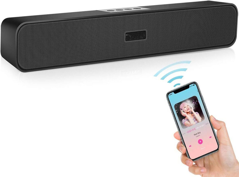 ZSIV Best 3D Surrounding Home Theater System Bass Box BT5.0 Speaker Sound Bar 10 W Bluetooth Tower Speaker(Black Wall Computer TV Desktop USB Speakers U Disk AUX i,, Stereo Channel)