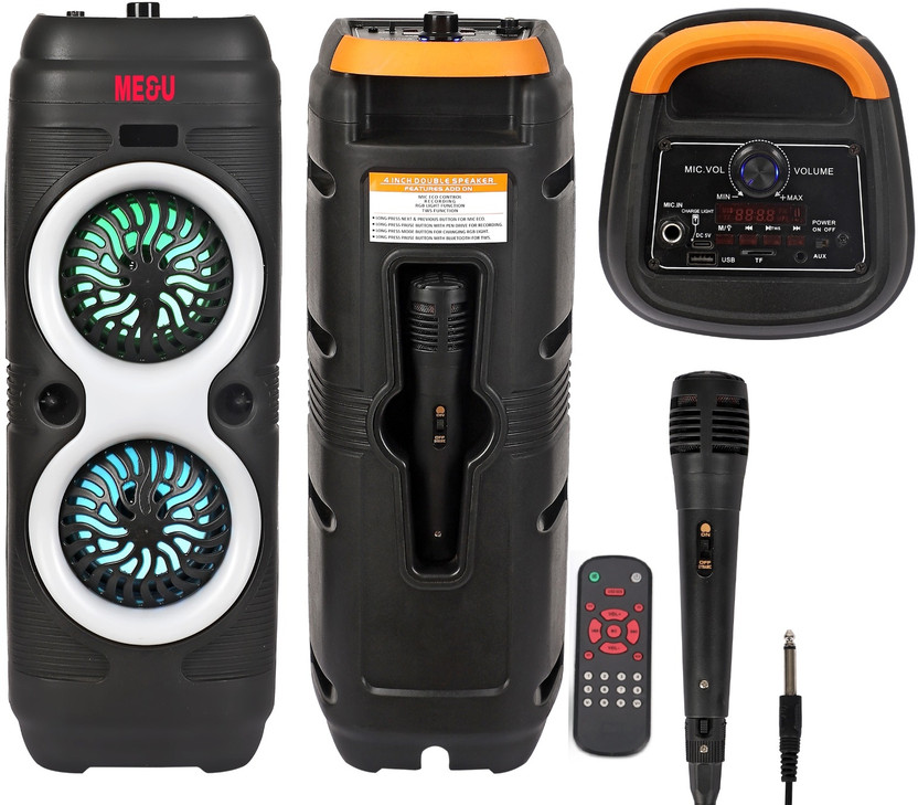 ME&U Partymate pro 51 Bluetooth 40W Karaoke Mic| Portable party blaster 40 W Bluetooth Tower Speaker(Black, 2.0 Channel)